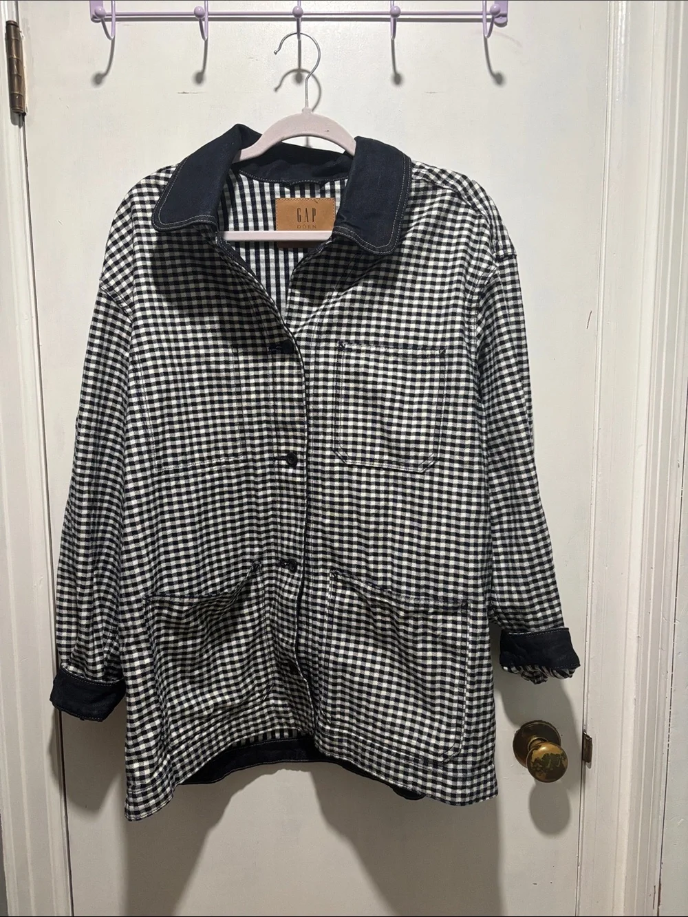 Gap x Doen gingham denim barn jacket - Picture 1 of 6
